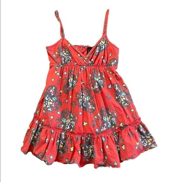 TOPSHOP Flowy Floral Tank Top Orange / Red Size 8 - Picture 8 of 10